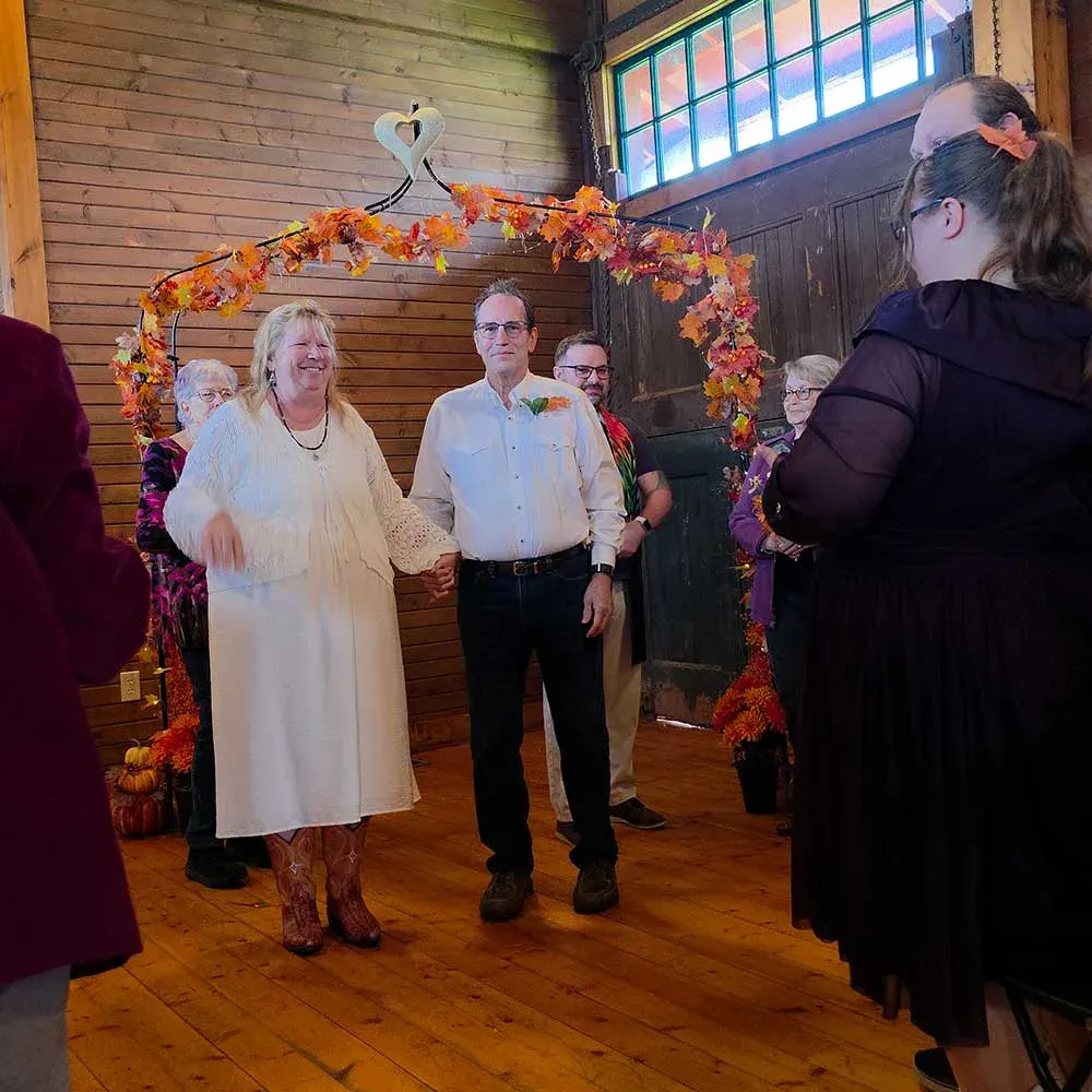 Don and Deb on their wedding day, Chariton, Iowa.